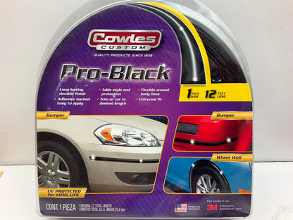 Cowles S37201 Universal Flexible Pro-Black Bumper & Wheel Well Molding 1'' X 12'