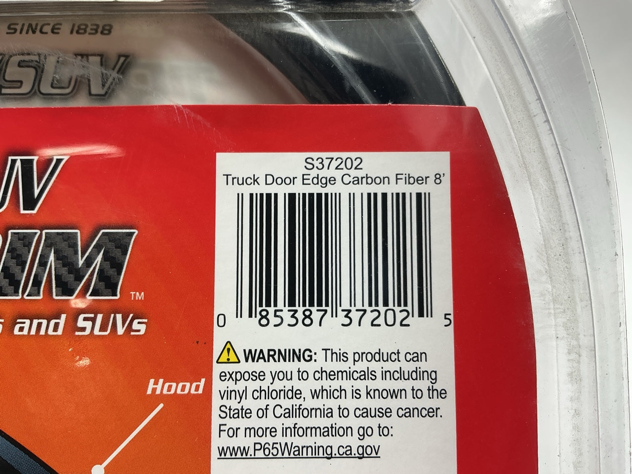 Cowles S37202 Custom Carbon Fiber Style Truck/SUV Door Edge Guard Trim, 8 Feet