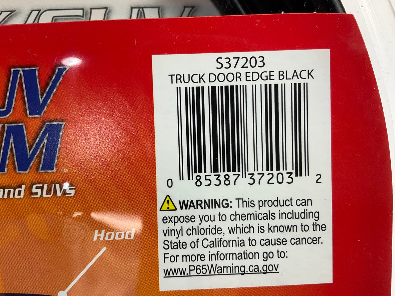 Cowles S37203 TRUCK/SUV Door Edge Trim Molding BLACK - 8 FEET