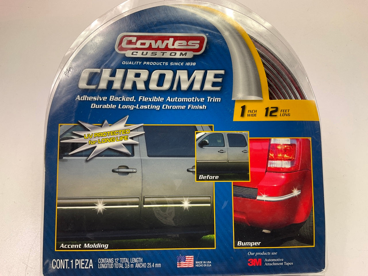 Cowles S37205 Custom Chrome Truck Body Side Molding Trim 1'' X 12'