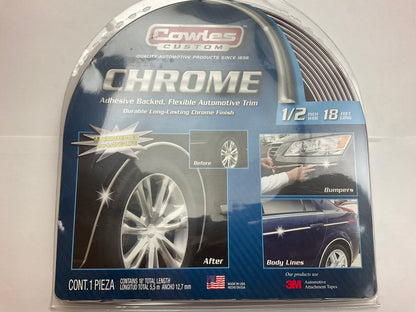 Cowles S37750 Custom Chrome Body Side Molding Trim 1/2'' X 18' Moulding Strip