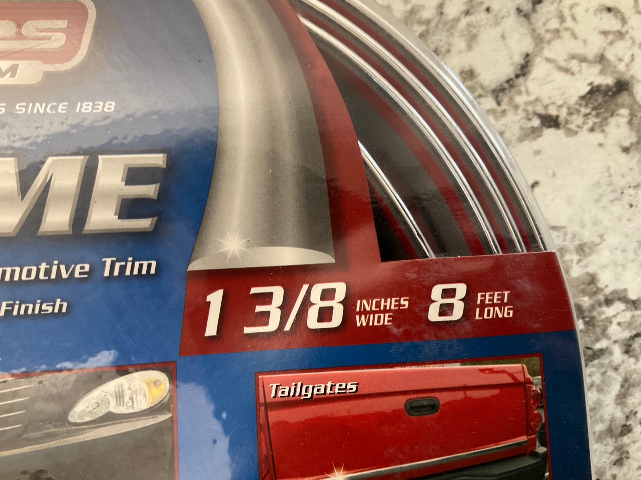 Cowles S37754 Universal Body Molding Chrome Moulding Strip 1-3/8'' X 8 Feet