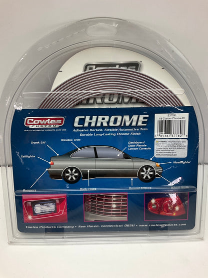 Cowles S37780 Chrome Body Side Molding Trim 1/8'' X 20', Adhesive Moulding Strip