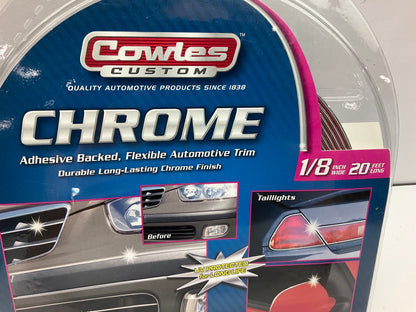 Cowles S37780 Chrome Body Side Molding Trim 1/8'' X 20', Adhesive Moulding Strip
