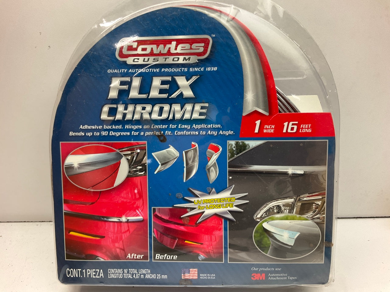 Cowles S37790 16 FEET Custom Flex Chrome Bumper Trim Strip -  1'' X 16'
