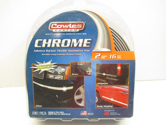 Cowles S38900 Universal Flexible Chrome Adhesive Backed Molding Trim 2'' X 16'