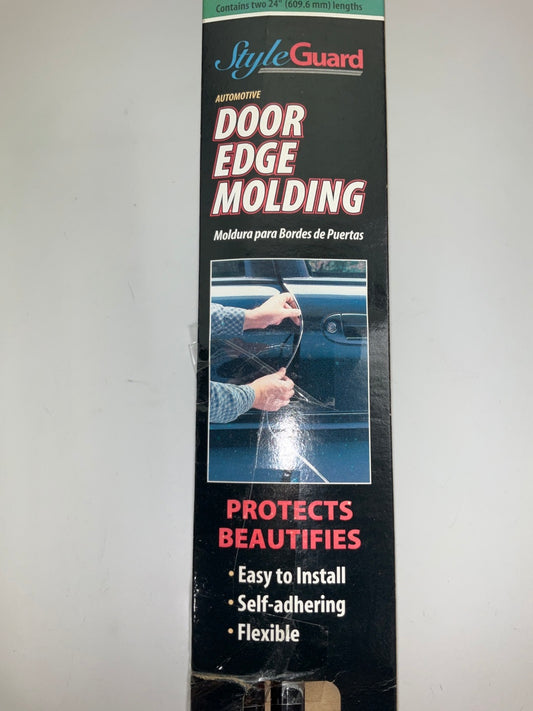 Cowles S393810 2''x24'' Door Edge Moulding Protector Strips - Chrome / Black