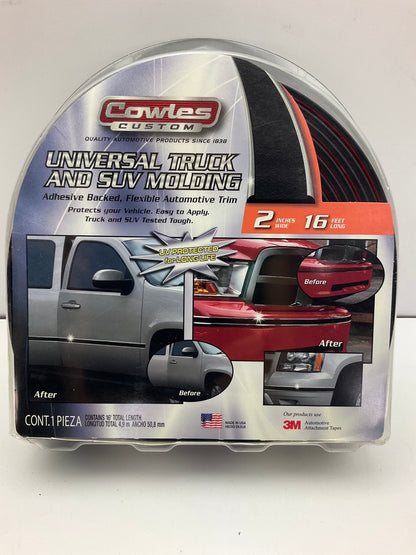 Cowles S48002 Universal Truck & SUV Molding Trim, 2'' X 16' - Black/Chrome