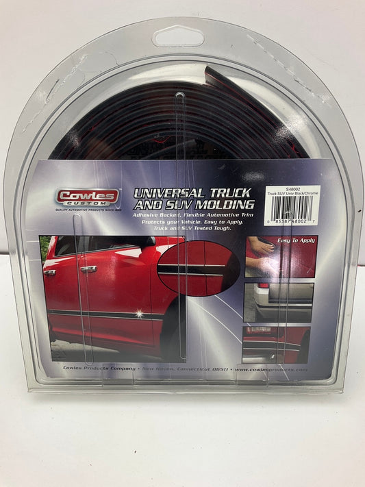 Cowles S48002 Universal Truck & SUV Molding Trim, 2'' X 16' - Black/Chrome