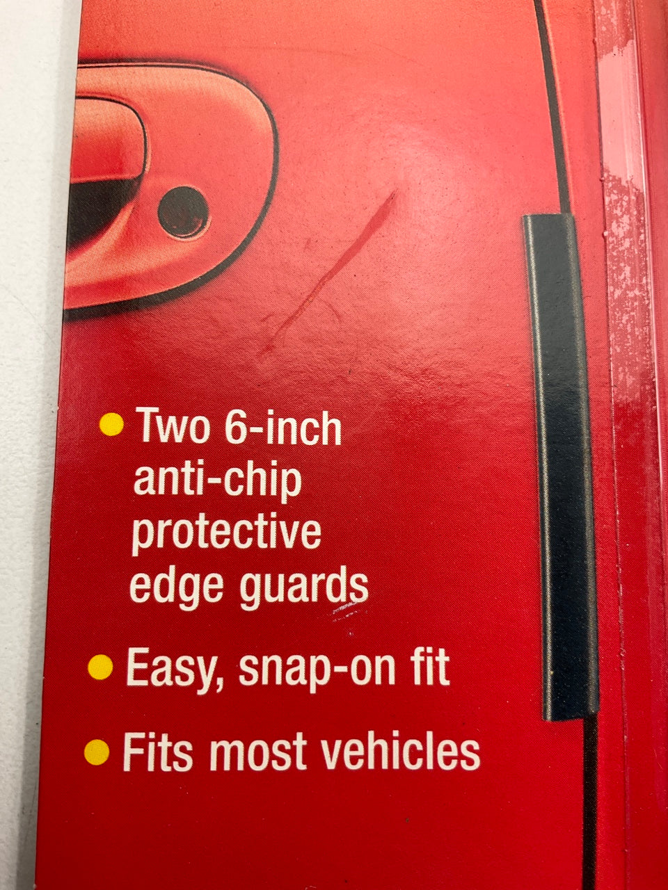 COWLES T3002 Black Deluxe Door Guards - Two 6'' Anti-chip Strips, Self-adhesive