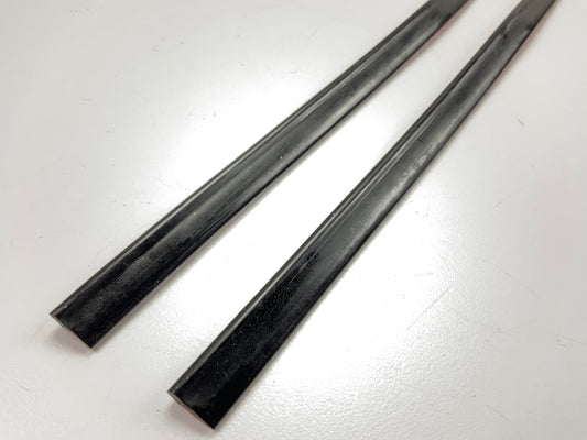 COWLES T4002 Black 3/8'' Wide Stick-On Door Edge Protection Trim Strips, 27'' Long