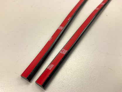 COWLES T4002 Black 3/8'' Wide Stick-On Door Edge Protection Trim Strips, 27'' Long