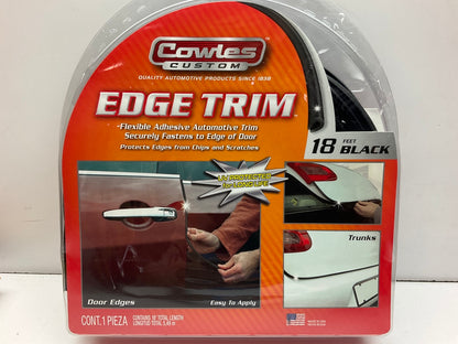 Cowles T5602 Black U-Channel Edge Moulding Trim, 18 Feet, For Cars, Trucks, SUVs