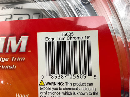 Cowles T5605 18 FT Chrome U Channel Edge Trim 18' For Protecting Car Door Edges