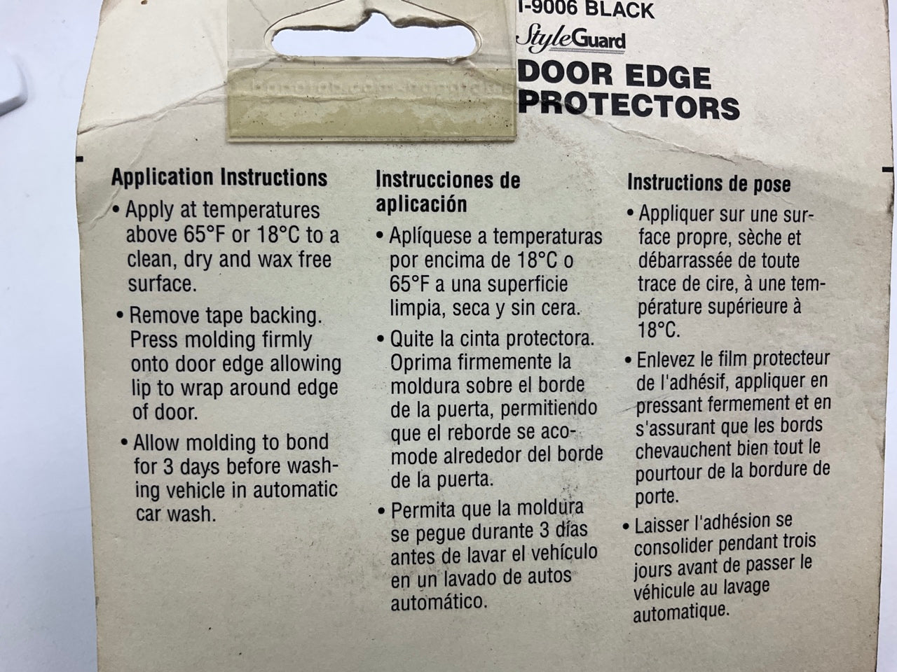 Cowles T9006 Black Car / SUV / Truck Door Edge Protectors Strips, 6 Inch, Pair