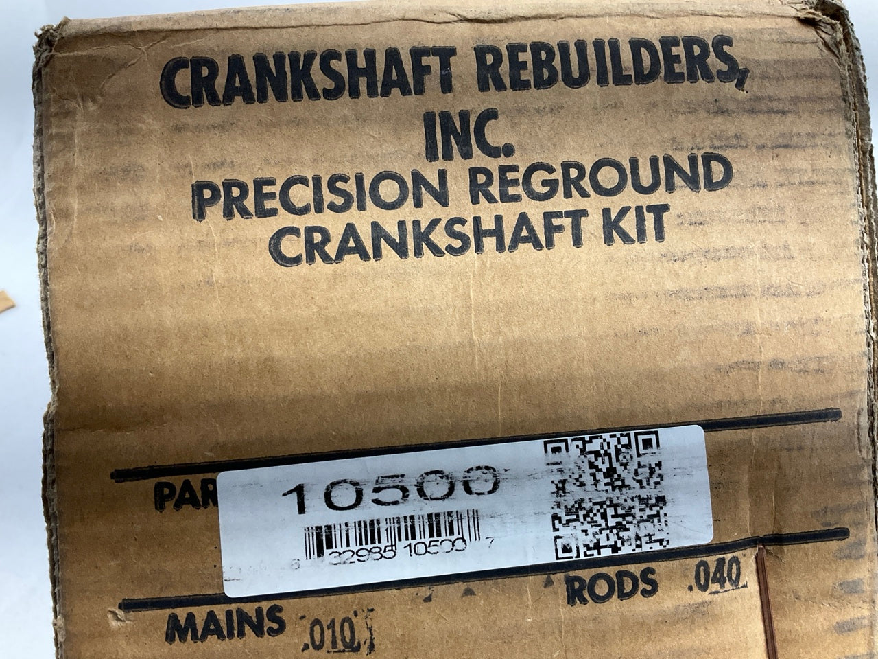 Reground 10500-010-040 Crankshaft Kit - 0.010'' Main, 0.040'' Rod, With Bearings