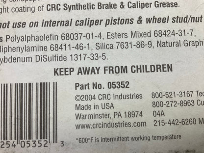 CRC 05352 Brake Caliper Synthetic Grease, 1/3 Oz