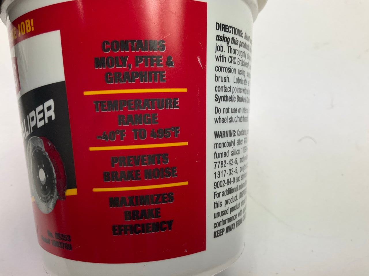 CRC 05353 Synthetic Brake And Caliper Grease 12 Oz Tub With Brush