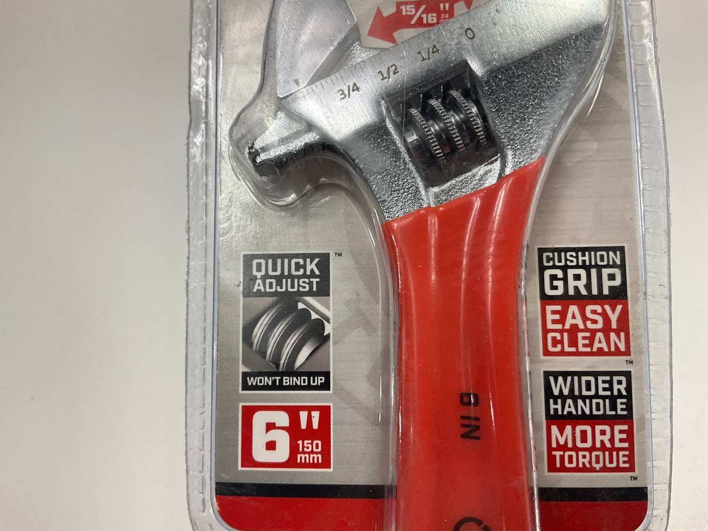 Crescent AC26CVS Adjustable Wrench 6'' Handle W 15/16'' Jaw Opening, Cushion Grip