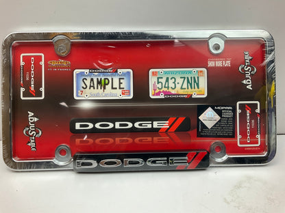 Cruiser 11036 License Plate Frame, Chrome / Red For Dodge