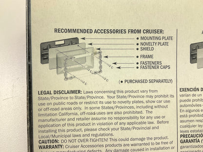 Cruiser 18130 Diamondesque License Plate Frame, Chrome / Clear