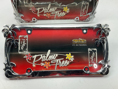 (2) Cruiser 19003 Palm Tree License Plate Frame; Chrome