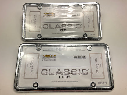 (2) Cruiser 20030 UNIVERSAL Classic Lite License Plate Frame CHROME