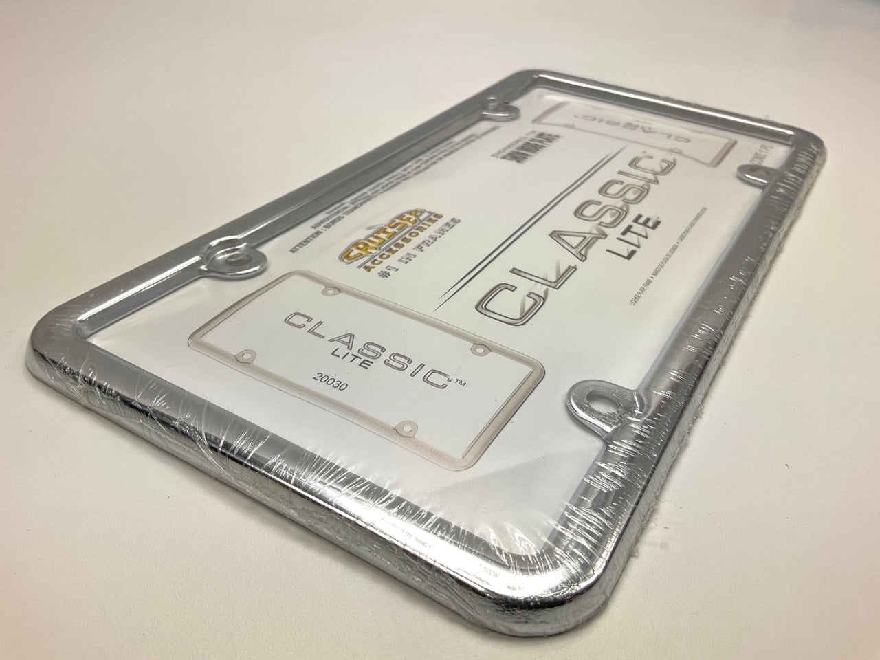 (2) Cruiser 20030 UNIVERSAL Classic Lite License Plate Frame CHROME