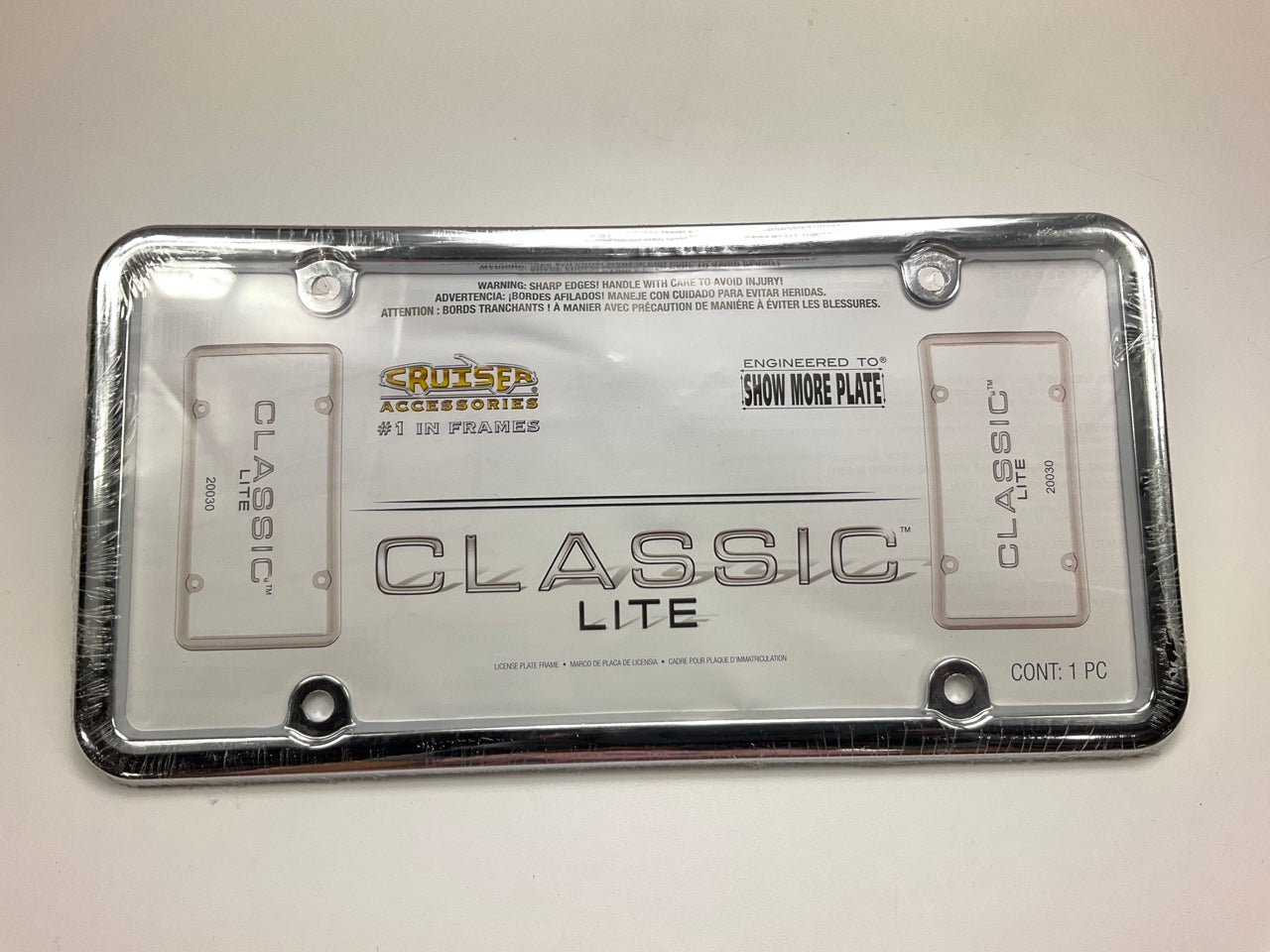 Cruiser 20030 Classic Lite License Plate Frame, Chrome