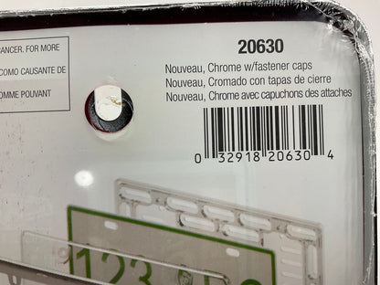 (2) Cruiser 20630 Nouveau License Plate Frame Chrome W/ Fasteners Caps