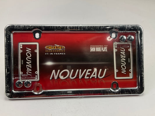 Cruiser 20630 Nouveau License Plate Frame, Chrome W/ Fastener Caps