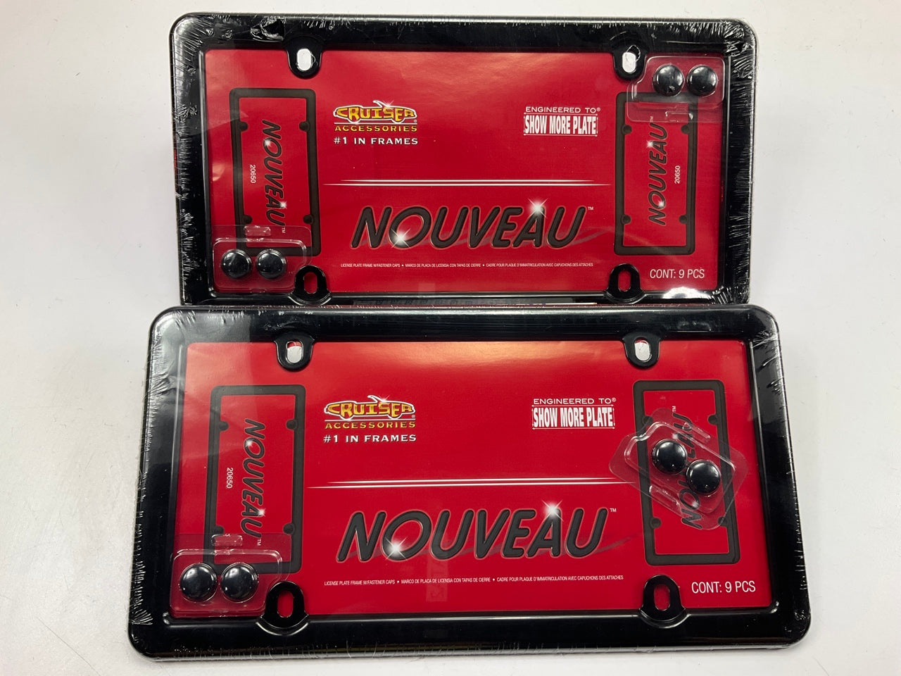 (2) Cruiser 20650 UNIVERSAL Nouveau License Plate Frame