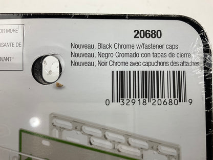 Cruiser 20680 UNIVERSAL Nouveau License Plate BLACK CHROME Frame W/fastener Caps