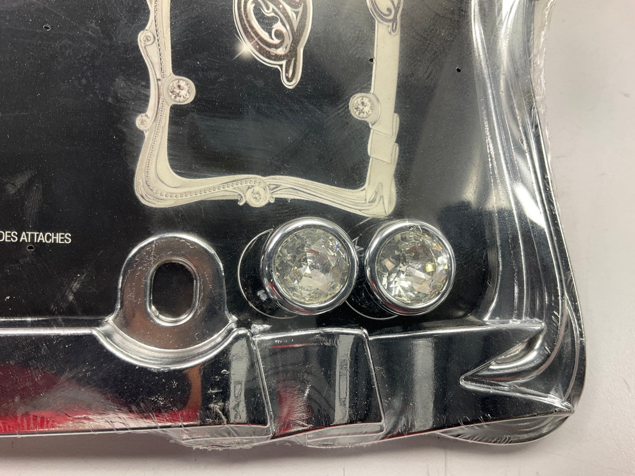 (2) Cruiser 22630 Queen License Plate Frame, Chrome/Clear W/ Fastener Caps