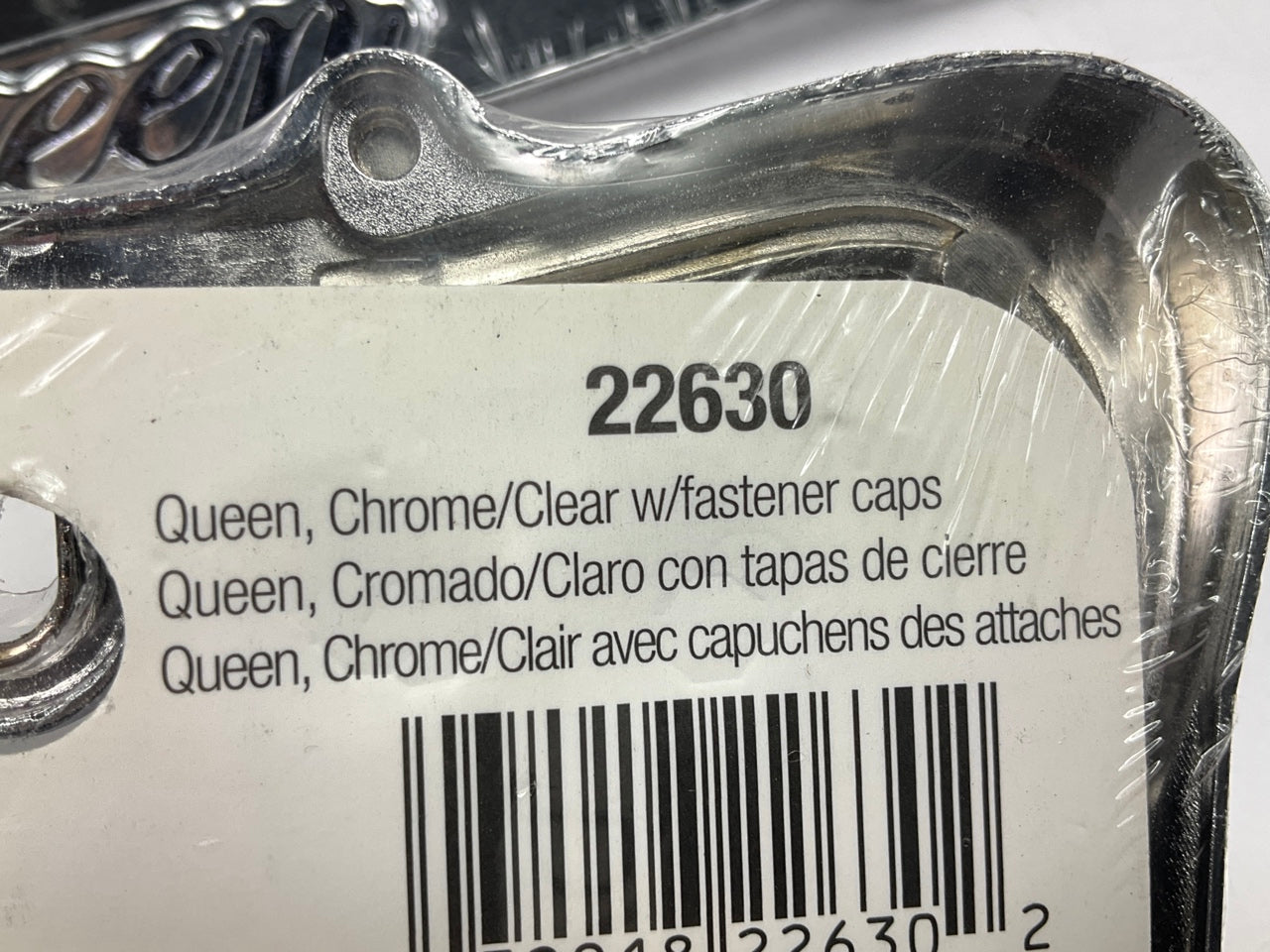 (2) Cruiser 22630 Queen License Plate Frame, Chrome/Clear W/ Fastener Caps