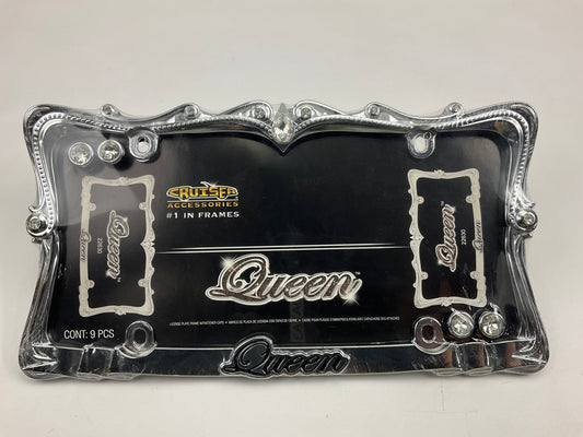 Cruiser 22630 Queen License Plate Frame, Chrome/Clear W/ Fastener Caps