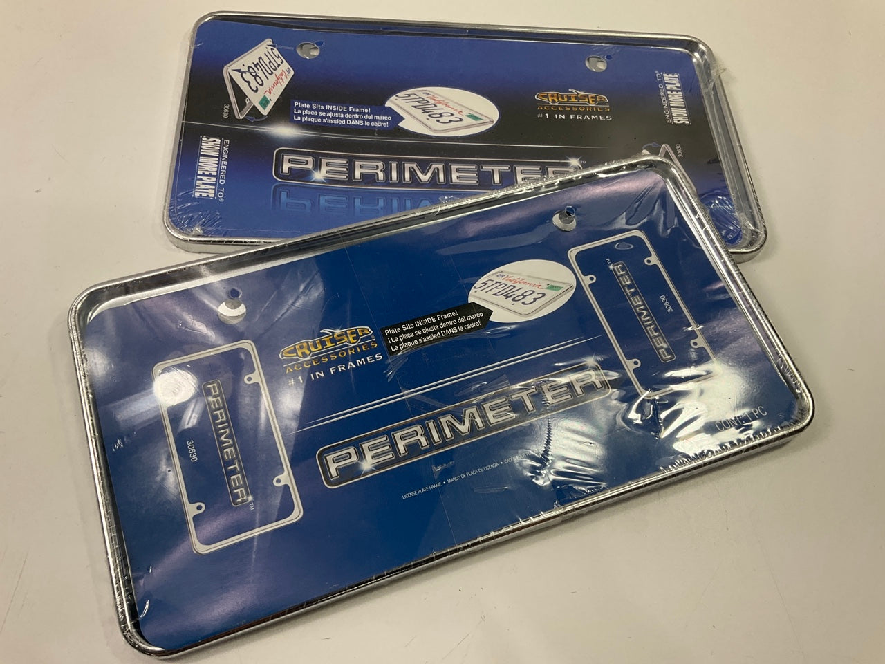 (2) Cruiser 30630 Perimeter License Plate Frames, Chrome