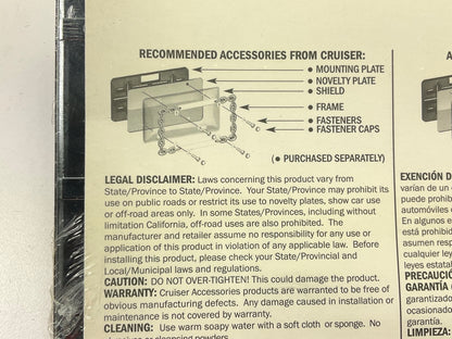 (2) Cruiser 30830 Diamond Plate License Plate Frame, Chrome