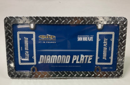 Cruiser 30830 UNIVERSAL Diamond Plate License Plate Frame - Chrome