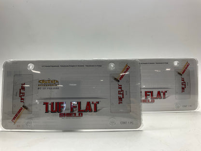 (2) Cruiser 76100 Tuf Flat Shield License Plate Frame, Clear
