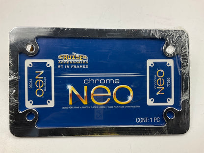 (2) Cruiser 77030 UNIVERSAL Motorcycle License Plate MC NEO CHROME Frame