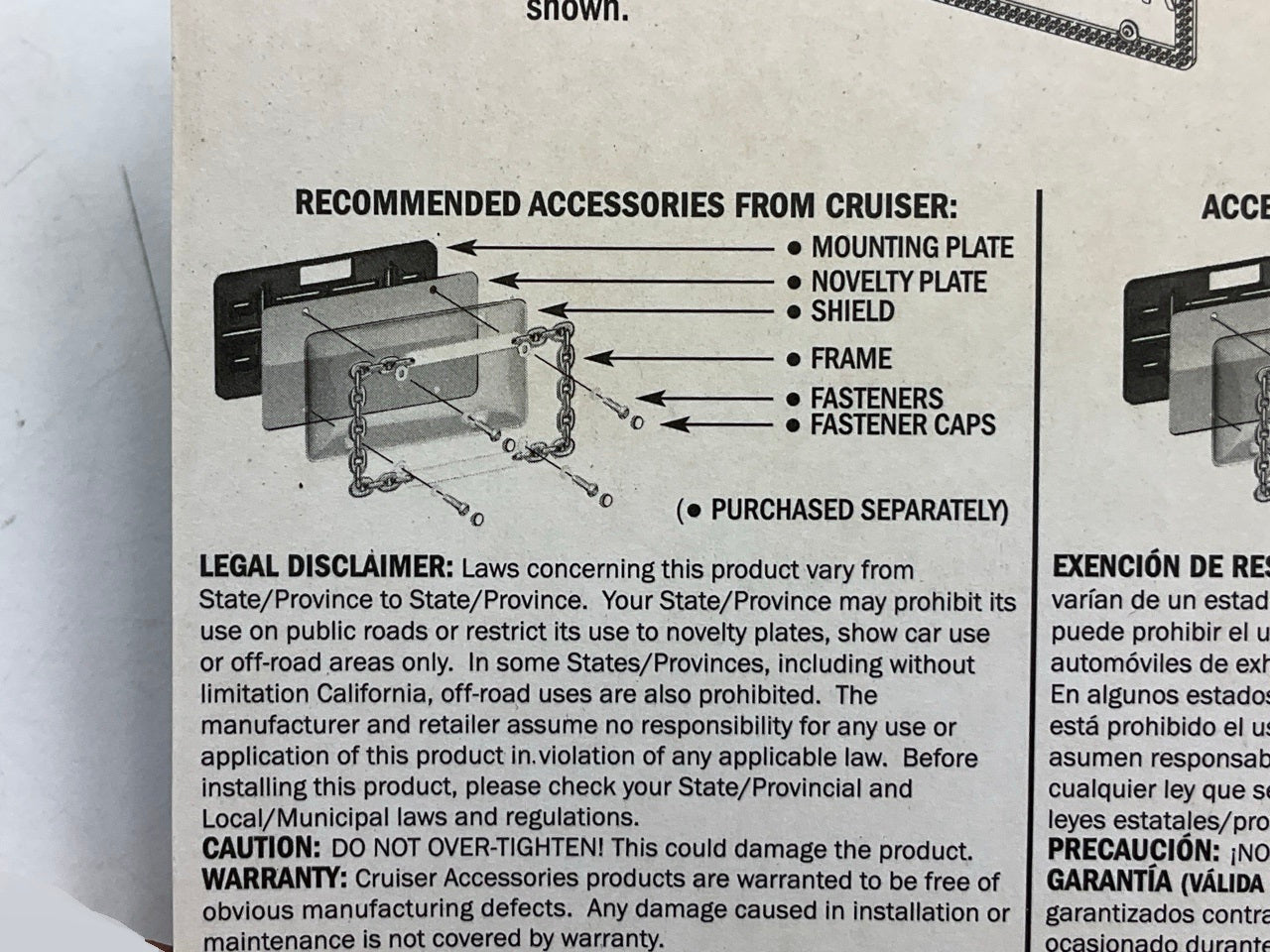 Cruiser 79001 Tuf Trunk Grip License Plate Mount, Clear, Protects Trunk Paint