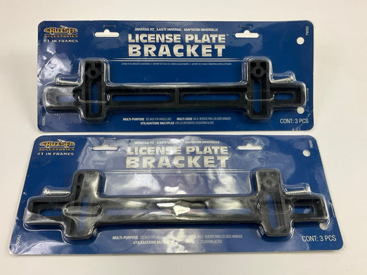 (2) Cruiser Accessories 79050 License Plate Mounting Brackets, Black