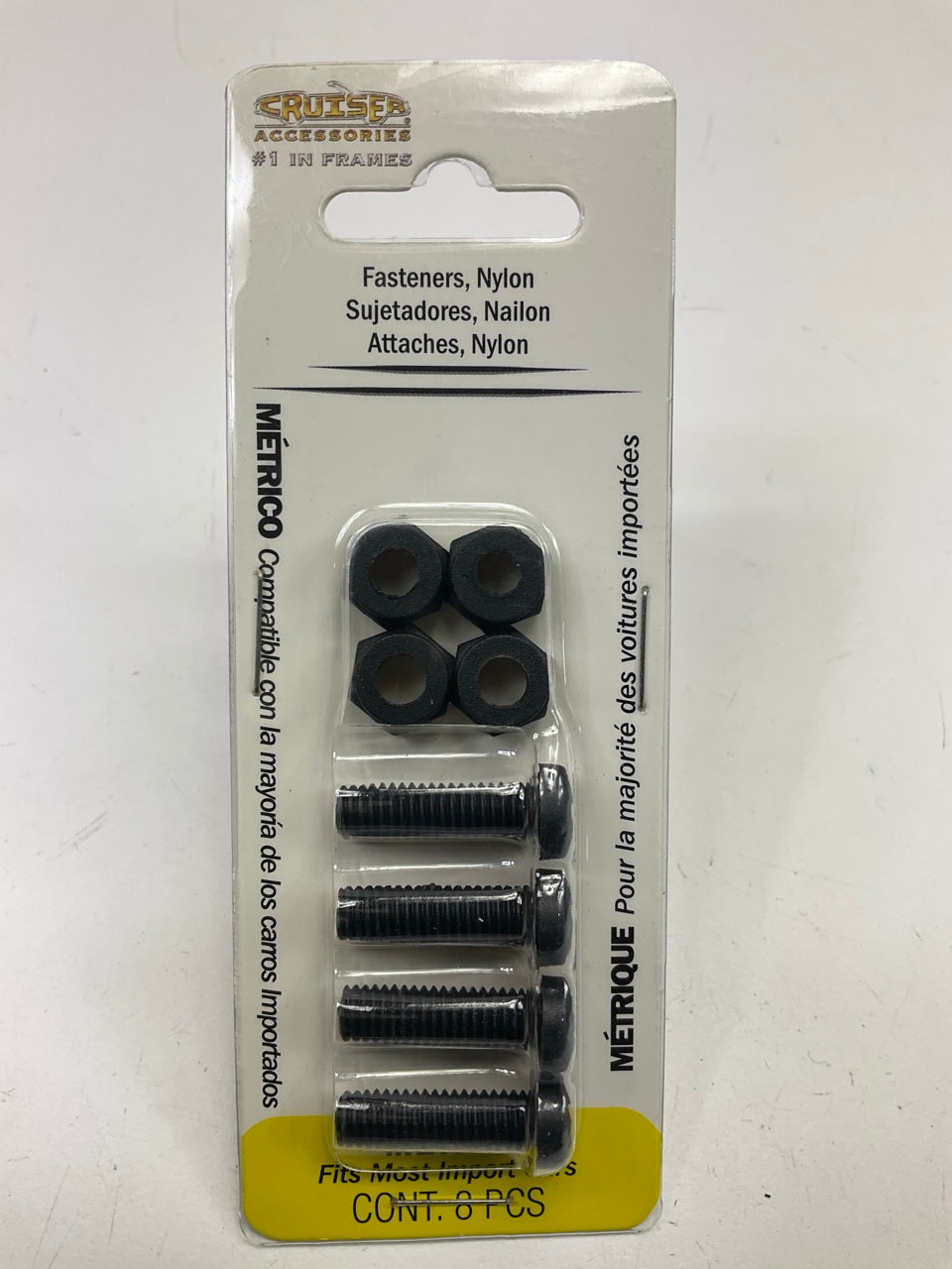 Cruiser 80150 License Plate Frame Fasteners, Metric-Nylon, Black