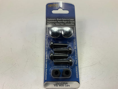 Cruiser 80553 Nylon License Plate Fasteners, Black W/ Chrome Caps