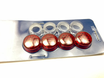 Cruiser 82226 Reflector II License Plate Frame Fastener Cover Caps, Red