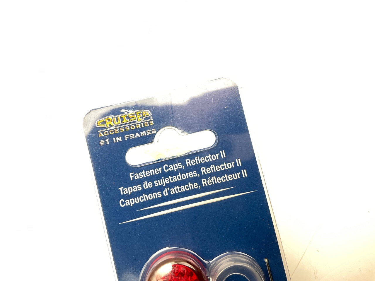 Cruiser 82226 Reflector II License Plate Frame Fastener Cover Caps, Red