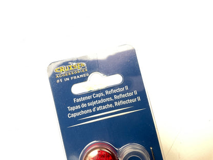 Cruiser 82226 Reflector II License Plate Frame Fastener Cover Caps, Red