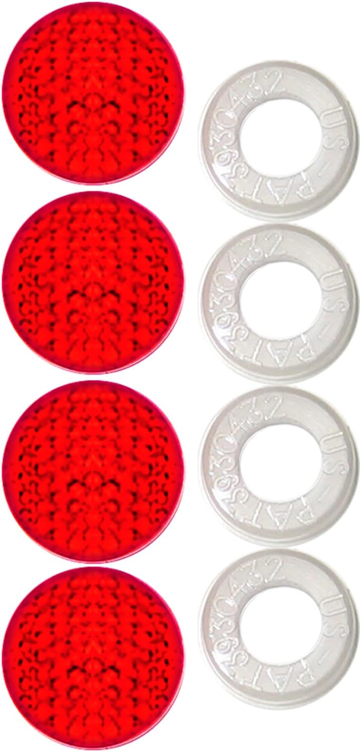 Cruiser 82226 Reflector II License Plate Frame Fastener Cover Caps, Red