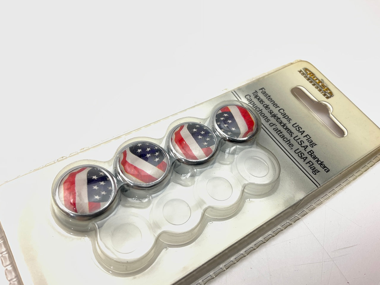 Cruiser 82300 License Plate Frame Fastener Caps W/ USA Flag